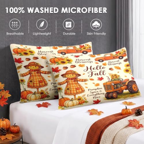 King Size Fall Comforter Set with Pillowcases and Sheets - Soft Cozy Bedding