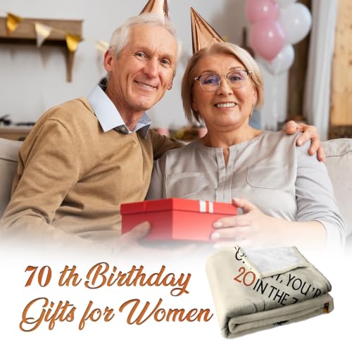 70th Birthday Blanket for Women - 60x50 Cozy Flannel Gift