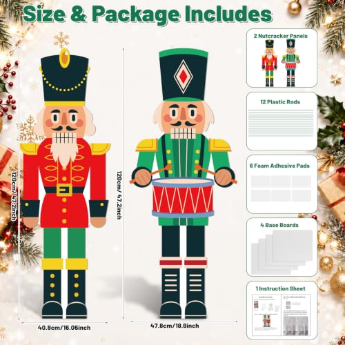 Nutcracker Christmas Cardboard Cutout Standups - 2 Pieces - Holiday Photo Booth Props