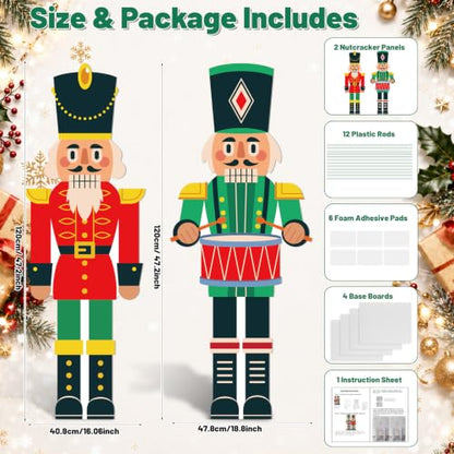 Nutcracker Christmas Cardboard Cutout Standups - 2 Pieces - Holiday Photo Booth Props