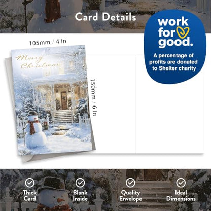 Christmas Card Pack 20 - Painted Winter Scenes - Holiday Greeting Cards with Envelopes