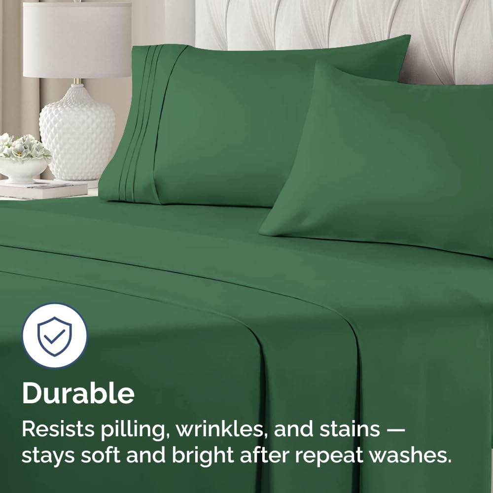Skiennix Queen Pillow Cases Set of 4 - Ultra Soft Hotel Quality Covers - Wrinkle Free & Fade Resistant - Emerald Green