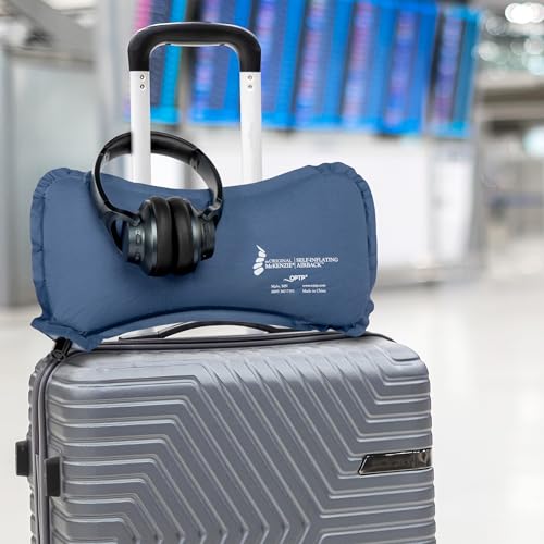 16 x 2 Inch Self-Inflating Travel Lumbar Support Pillow Pack of 2 - Portable Back Cushion