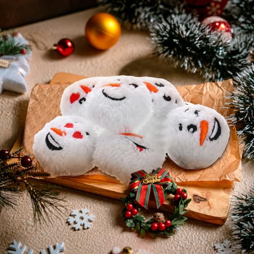 48 Pcs Christmas Snowball Set - Soft Fake Snowballs for Indoor Outdoor Decoration, Cute Snowman Balls with Smile Face, Classic Style