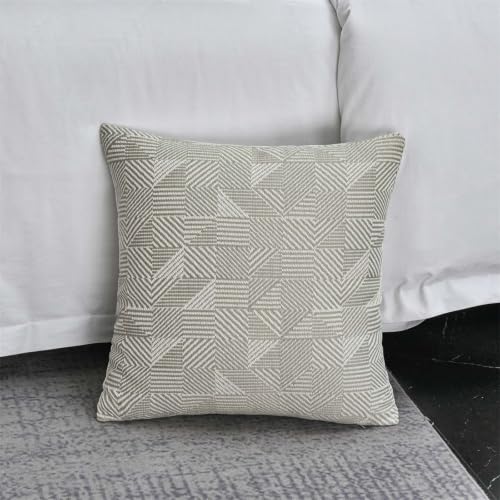 Gray Polyester Striped Bed Runner & Cushion Set 18x83in for Sofa Bedroom Hotel