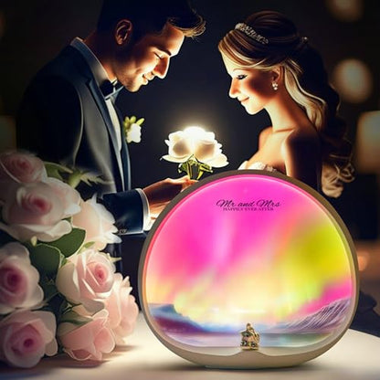 Northern Lights Night Light Valentine Christmas Birthday Gift - White Aurora Glow