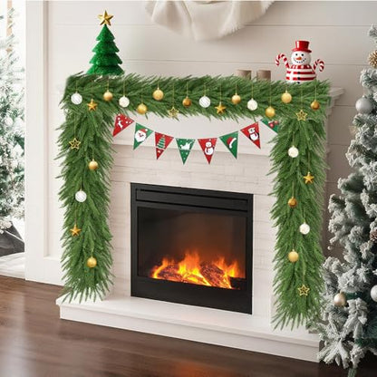 6 Ft Norfolk Pine Garland - Artificial Christmas Greenery Faux Wreaths & Decor - 2 Pack