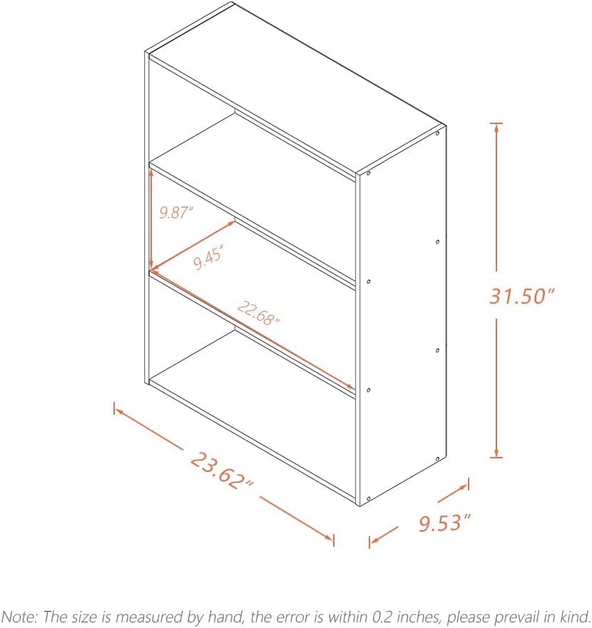 NELYÉ Open Shelf Bookcase - 3-Tier Wooden Cube Storage for Books & Decor | White Finish