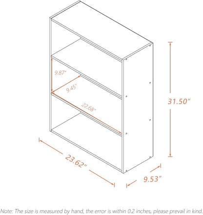 NELYÉ Open Shelf Bookcase - 3-Tier Wooden Cube Storage for Books & Decor | White Finish