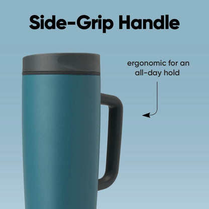 Owala SmoothSip Slider Travel Mug - 24 oz Stainless Steel Insulated, Leak Proof, Hot & Cold Drinks, BPA Free