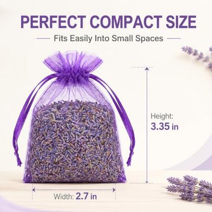 16 Pack Lavender Sachets for Drawer and Closet - Potent Fragrance Release
