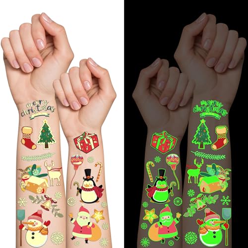 Christmas Luminous Temporary Tattoos Set - 260 Styles Kids Party Favors