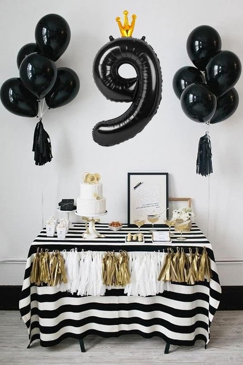 Black 9 Balloon - 40 Inch Giant Number Balloon for 9th, 19th, 29th & 90th Birthday Celebrations