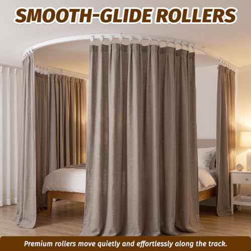 White Flexible Ceiling Curtain Track System 9.8 ft - Bendable & Cuttable