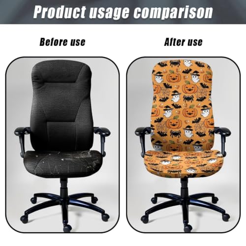 Halloween Ghost Office Chair Cover - Large Stretch Desk Protector