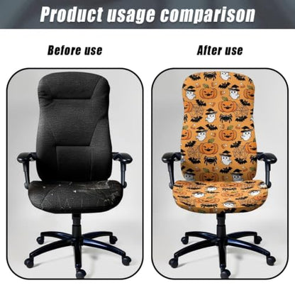 Halloween Ghost Office Chair Cover - Large Stretch Desk Protector