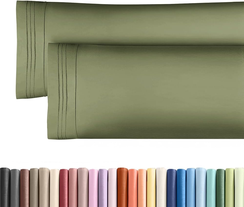 Skiennix Body Pillowcases Set of 2 | 20x54 Long Soft Covers for Sleeping & Side Sleepers - Comfy, Breathable, Wrinkle-Free, Machine Washable (Sage Green)