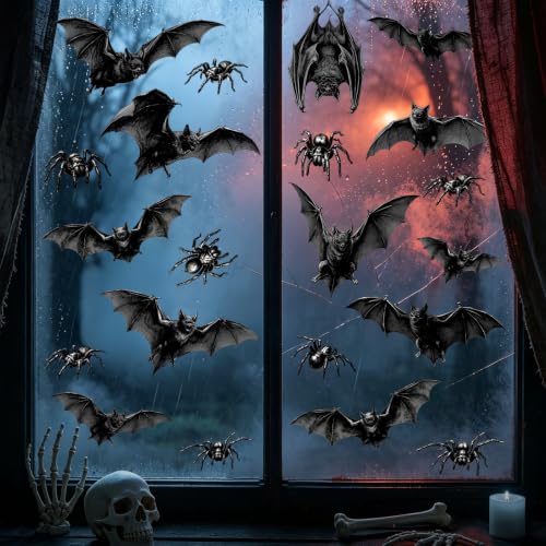 Halloween Bat Window Clings for Glass Doors and Walls - Spooky Decor