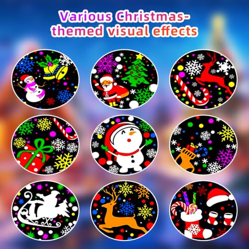 Christmas Projector Lights 2-Pack with 9 Dynamic Snowflake & Holiday Patterns - USB Powered, Indoor & Outdoor Decor