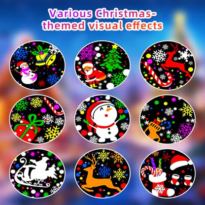 Christmas Projector Lights 2-Pack with 9 Dynamic Snowflake & Holiday Patterns - USB Powered, Indoor & Outdoor Decor