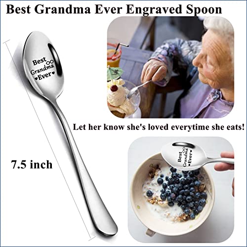 Grandma Gifts Throw Pillow Cover 18x18 Inch with Engraved Spoon - Variation of Grandma