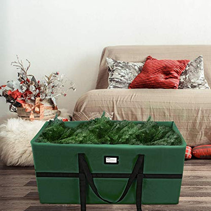 Green Christmas Tree Storage Bag Fits Up to 9 Ft Disassembled Holiday Tree Heavy Duty