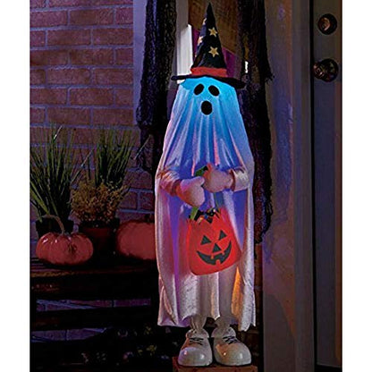 KNL Store Halloween Treater Pumpkin Kid Jack O Lantern Candy Bag Witch Hat Greeters Haunted House Decor(Ghost)