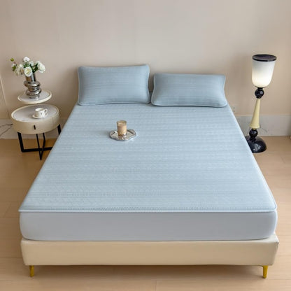 Queen Quilted Mattress Topper with Cooling Fitted Cover Deep Pocket A05