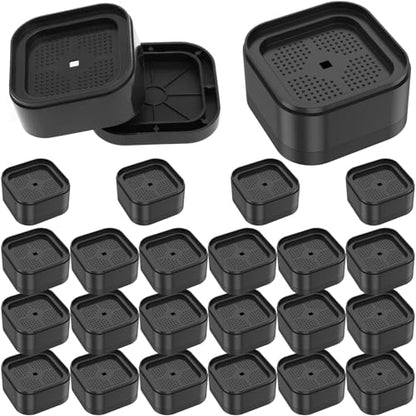24 Pack Adjustable Furniture Risers with Nonslip Bottom for Bed, Sofa, Table, and More