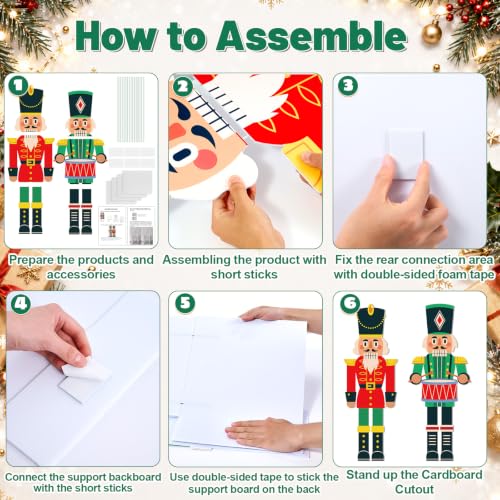 Nutcracker Christmas Cardboard Cutout Standups - 2 Pieces - Holiday Photo Booth Props