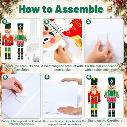 Nutcracker Christmas Cardboard Cutout Standups - 2 Pieces - Holiday Photo Booth Props