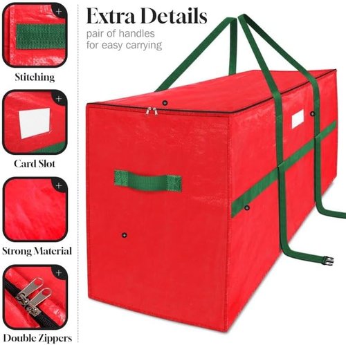 EverMerry Christmas Tree Storage Bag - 7.5 Ft Heavy-Duty Design with Carrying Handles & Dual Zipper