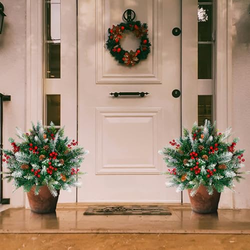 Lighted Christmas Urn Filler Set - Multicolor LED, 24 Inch, 2 Pack
