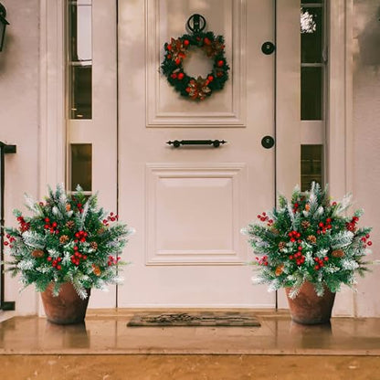Lighted Christmas Urn Filler Set - Multicolor LED, 24 Inch, 2 Pack
