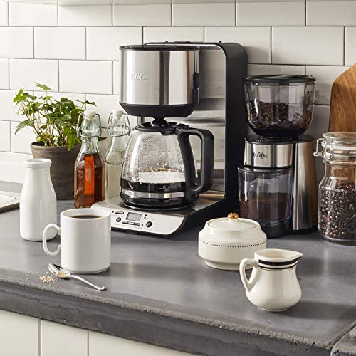 Mr. Coffee Automatic Burr Mill Coffee Grinder with 18 Custom Grinders, Silver