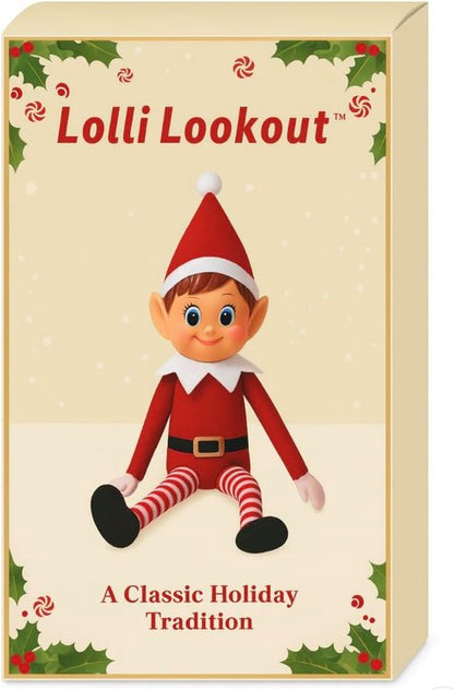 Lolli Lookout™ Holiday Elf - 14” Nostalgic Christmas Decoration in Gift Box | Festive Collectible Shelf Sitter