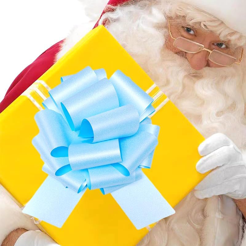 Skiennix 12" Large Sky Blue Gift Bow - Perfect for Presents, Bikes, and Party Decorations