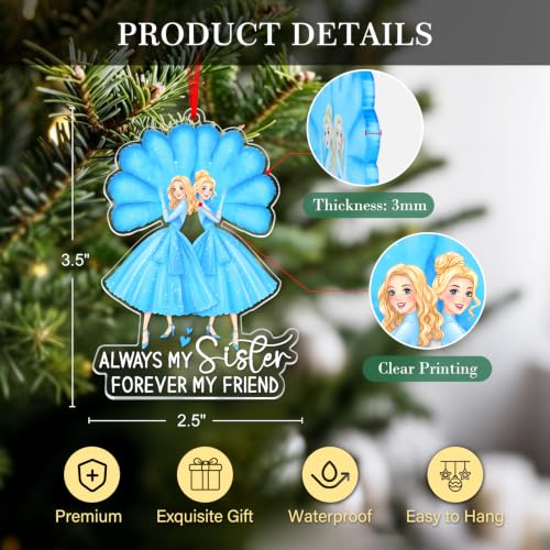 Sister Christmas Ornament Acrylic Keepsake - Always My Sister Variation 01