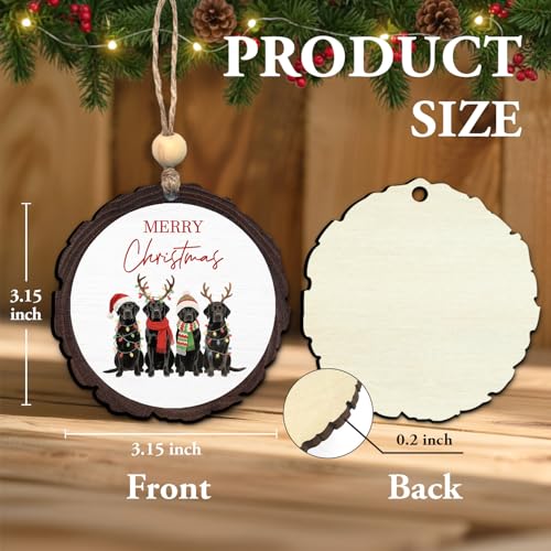 Black Lab Wooden Christmas Ornament - Dog Lover Holiday Decor - Black Lab Variation
