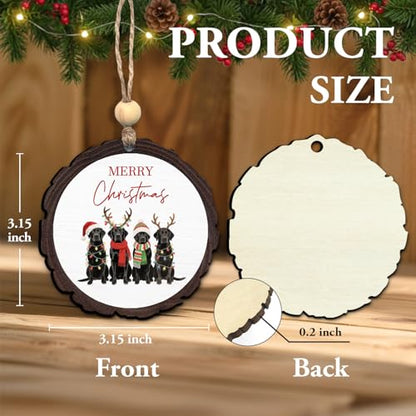 Black Lab Wooden Christmas Ornament - Dog Lover Holiday Decor - Black Lab Variation