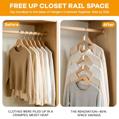 60 Pack Space Saving Hanger Connector Hooks for Closet Organization