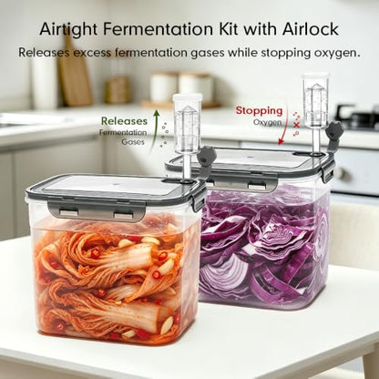 1 Gallon Plastic Fermentation Jar with Airlocks - Homebrew & Food Storage