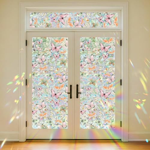 Butterfly Stained Glass Window Film - Sunroof Decals for Car, UV Protection, Privacy