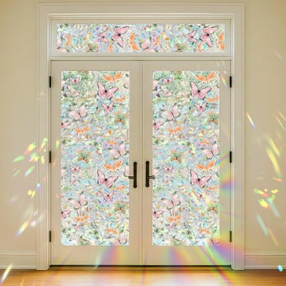 Butterfly Stained Glass Window Film - Sunroof Decals for Car, UV Protection, Privacy