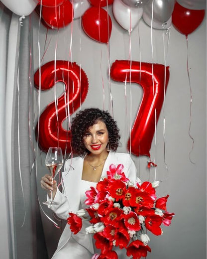 Red Number 2 Balloon - 40 Inch 2nd Birthday Decoration for Toddlers | Sparkling Party Decor