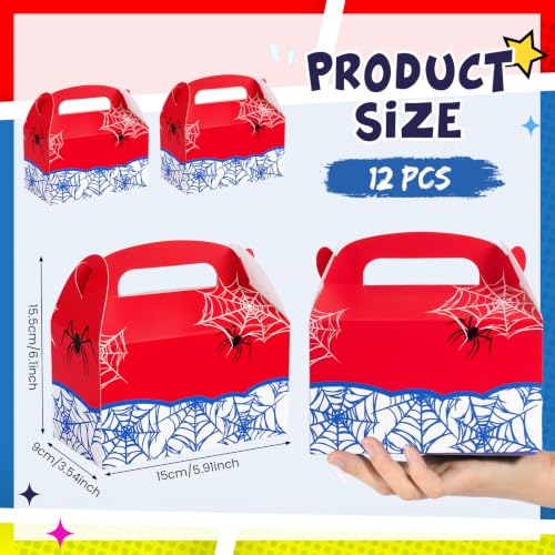 Marspark 12 Pack Spider Web Cartoon Party Favor Gift Boxes - Birthday Decorations Variation of This Listing