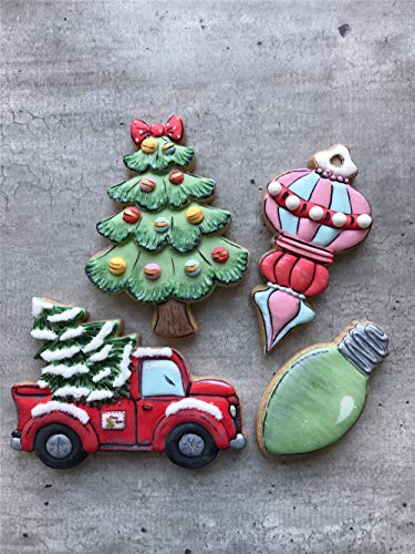 Christmas Tree Pickup Truck Cookie Cutter - Festive Baking Tool, 4.9 x 3.6 inches