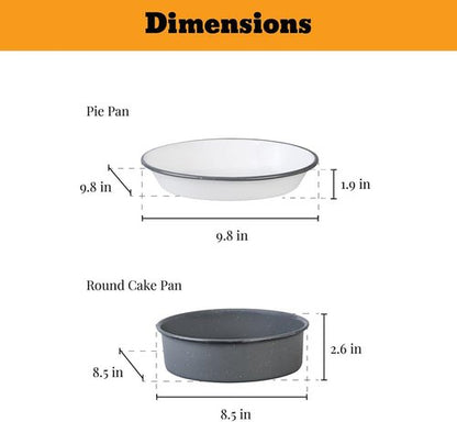 Granite Ware 8-Piece Healthy Bakeware Set - Enameled Steel Baking Sheets & Pans | PTFE Free, Large