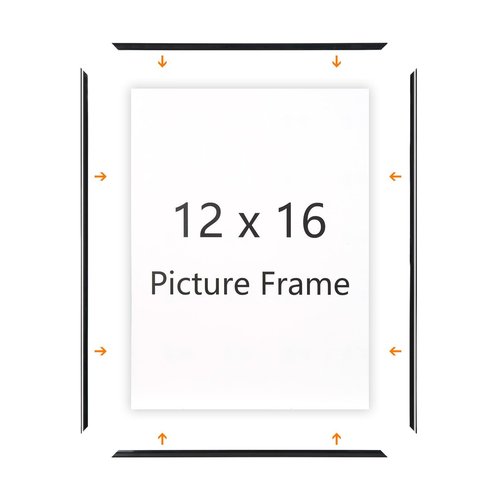 Scholartree 12x16 Picture Frame Black 3 Pack, Scratch-Proof Poster Frames 12 x 16 for Wall - Slide-In Strips, Horizontal or Vertical Wall Mounting