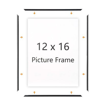 Scholartree 12x16 Picture Frame Black 3 Pack, Scratch-Proof Poster Frames 12 x 16 for Wall - Slide-In Strips, Horizontal or Vertical Wall Mounting